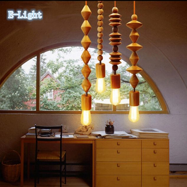 13 Creative DIY Lamp of Wood To Dream For Vintage pendant font b light b font oak wood lamp cord the geometric beads string droplight 634x634 13 Creative DIY Lamp of Wood To Dream For