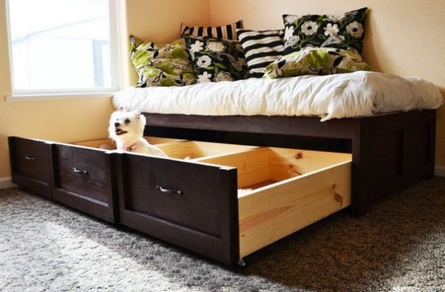 bed frame with storage plans 634x417 15 Desperately Needed Multi functional Bed With Storage For Your Bedroom