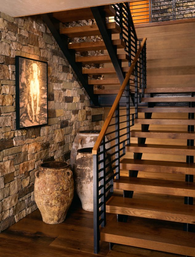 12 Stacked Stone Walls That Will Add Charm In Your Home cac mau thiet ke cau thang nha pho theo phong cach hien dai 16 634x834 12 Stacked Stone Walls That Will Add Charm In Your Home