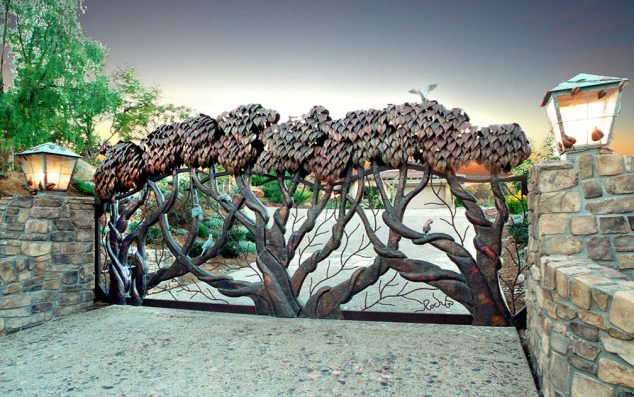 12 Modern Gate Design For Elegant Addition In Your Home d56df5f72b51218db2a24048b3e479e0 634x397 12 Modern Gate Design For Elegant Addition In Your Home