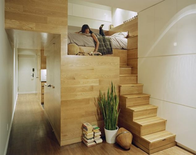 How to Live Large in a Small 40 Square Meter Apartment design 500 sq ft apartment bed 634x500 How to Live Large in a Small 40 Square Meter Apartment