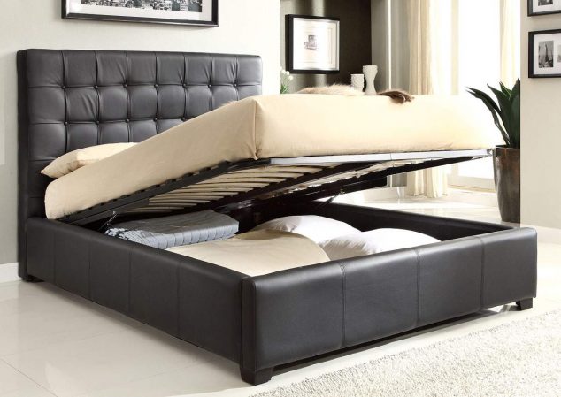 design a bed of black leather with storage drawers reverse the mattress 634x449 15 Desperately Needed Multi functional Bed With Storage For Your Bedroom