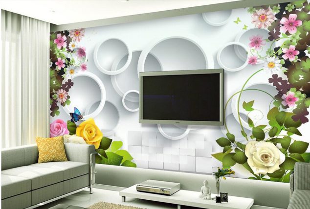 font b Vogue b font beautiful rose flower 3D font b wallpaper b font papel 634x429 12 3D Wallpaper for TV Wall Units That Will Make a Statement