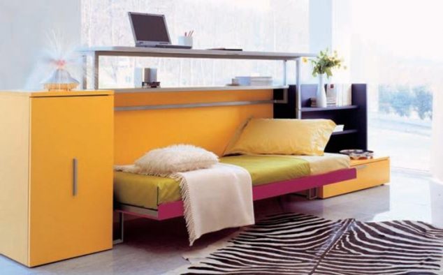 multifunctional working table and bed 634x394 15 Desperately Needed Multi functional Bed With Storage For Your Bedroom