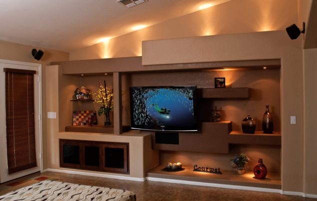 o 1 634x401 14 Breathtaking Gypsum Board And Niches For TV Wall Unit