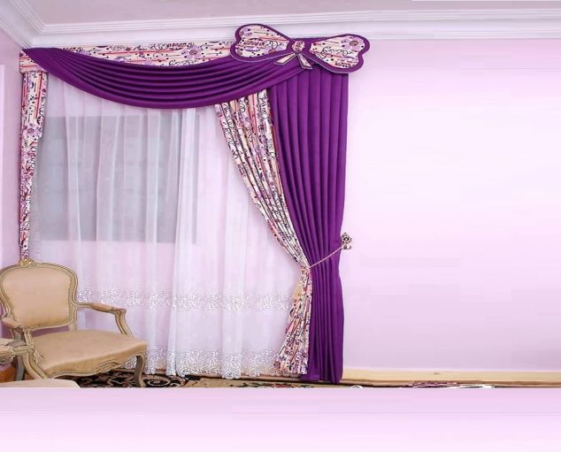 purple modern curtains designs for girls bedroom window treatment 2016 634x511 15 Modern Curtains Design to Make You Say Wow