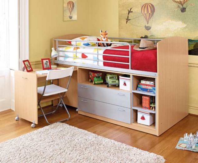 xCarpets for kids bedroom idea 2.jpg.pagespeed.ic .iMg5sl5uWf 634x522 12 Awesome Kids Storage Bed That Will Make an Impression