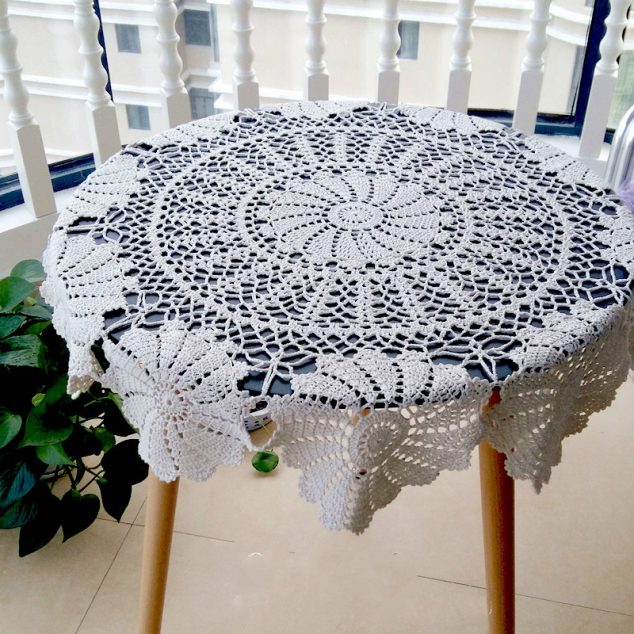 17 Amazing Handmade Crochet Tablecloth to Blow Your Mind 90CM SQ font b Shabby b font font b Chic b font Vintage Crocheted font b 634x634 17 Amazing Handmade Crochet Tablecloth to Blow Your Mind