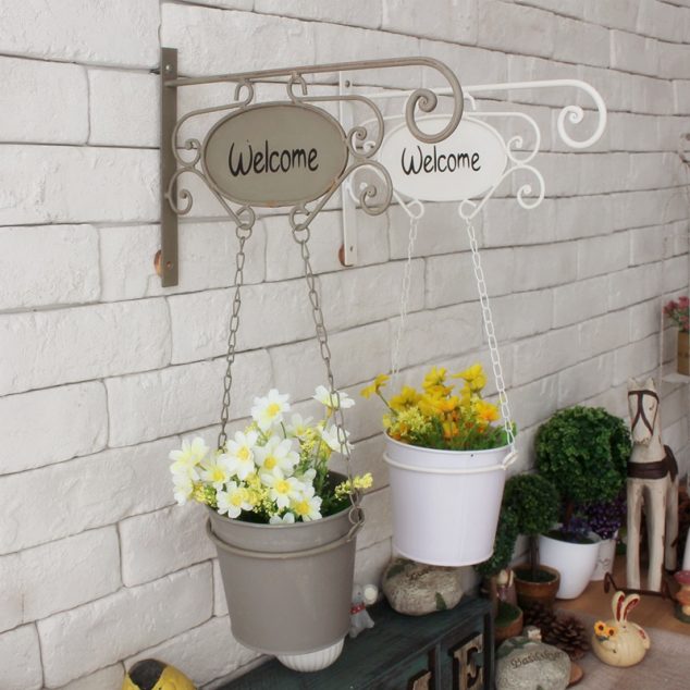 14 Superb Decorative Hanging Flower Pots for DIYers American Pastoral Style Wrought Iron font b Hanging b font font b Baskets b font 1PC 634x634 14 Superb Decorative Hanging Flower Pots for DIYers