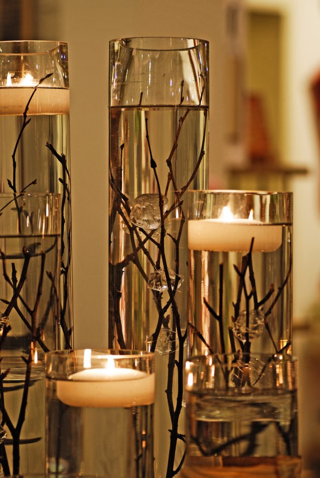 14 DIY Unforgettable Winter Candle Holders That Brings Happiness In The House Centro Garden Water Candles 2 634x947 14 DIY Unforgettable Winter Candle Holders That Brings Happiness In The House