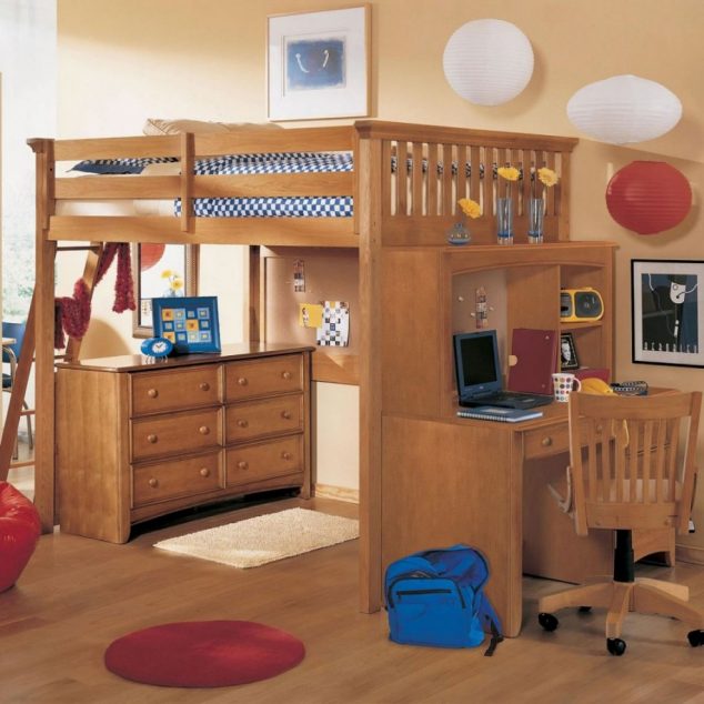 Comfortable Bunk Bed with Desk Underneath 634x634 15 Multi Functional Kids Bed With Desk to Inspire Your Next Level