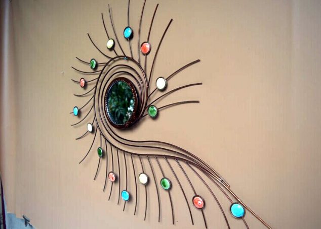 15 Timeless Metal Wall Art For a Breathtaking First Impression DecoraciC3B3n del hogar moderno pared de Metal de arte hecho a mano colorido del espejo de 634x454 15 Timeless Metal Wall Art For a Breathtaking First Impression