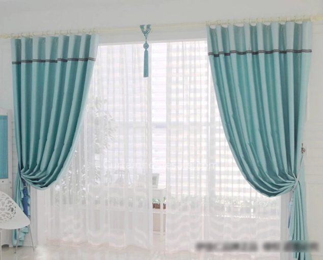Good Quality Blue Wonderful Curtains for Energy Saving Living Room of Polyester CHS1181 8 634x510 Different Style: Find 15 Beautiful Curtains Design Just Here
