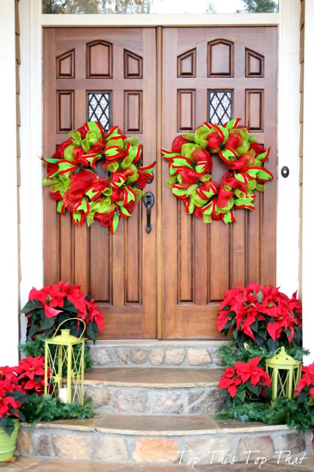 IMG 4398 634x951 15 Sensational Christmas Front Door Decor With Lovely Red Poinsettias