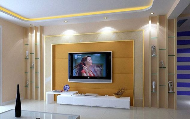 Living room TV wall decoration 634x397 18 Marvelous LED Lights For TV Wall Units You Must See Today
