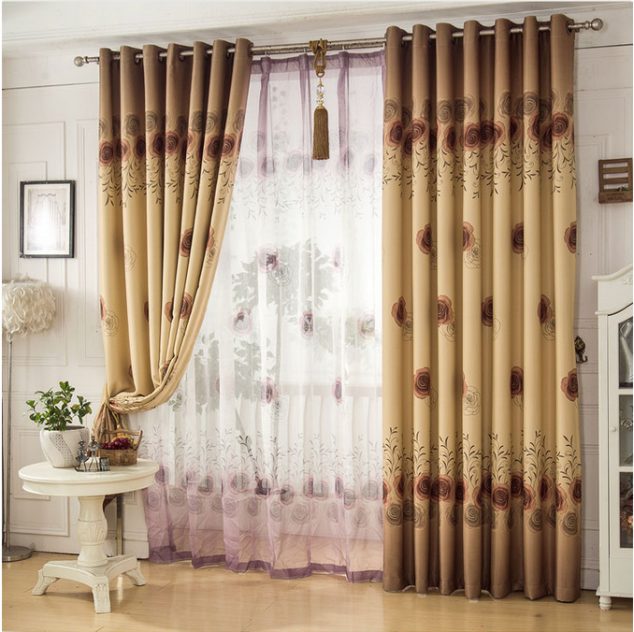 Different Style: Find 15 Beautiful Curtains Design Just Here Rose wide blackout fabric living room font b bedroom b font font b window b font 634x632 Different Style: Find 15 Beautiful Curtains Design Just Here