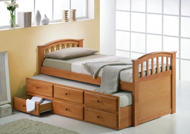 Wooden Bed Designs To Set Classic Theme Bedroom Drawers Bunk Wooden bed designs pictures wooden with drawers  634x447 Inspiring DIY Farmhouse Bed With Storage Drawers to Save You Space