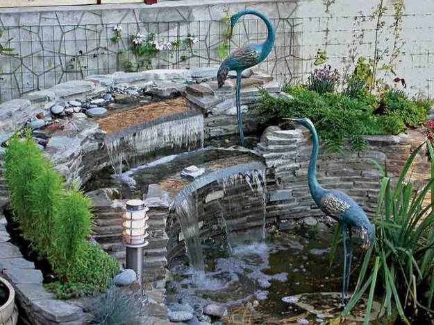 bird water features backyard waterfall 15 Exclusive Backyard Waterfall Fountain You Would Like to See Again