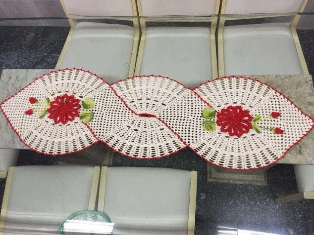 17 Amazing Handmade Crochet Tablecloth to Blow Your Mind caminho de mesa de croche caminho de mesa 634x476 17 Amazing Handmade Crochet Tablecloth to Blow Your Mind