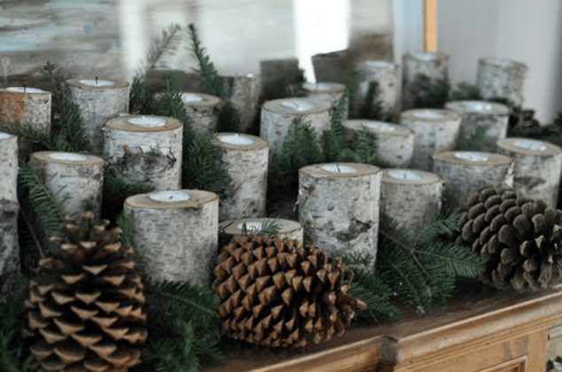 14 DIY Unforgettable Winter Candle Holders That Brings Happiness In The House christmas log candle holder decorations 634x420 14 DIY Unforgettable Winter Candle Holders That Brings Happiness In The House