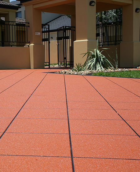 concrete resurfacing DIY Stunning Driveway Made of Painted Concrete Stone Stencil