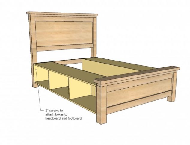 Inspiring DIY Farmhouse Bed With Storage Drawers to Save You Space diy farmhouse storage bed with storage drawers 2 634x484 Inspiring DIY Farmhouse Bed With Storage Drawers to Save You Space