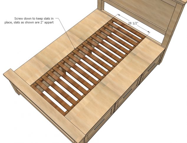 Inspiring DIY Farmhouse Bed With Storage Drawers to Save You Space farmhouse20bed20storage2016 634x485 Inspiring DIY Farmhouse Bed With Storage Drawers to Save You Space