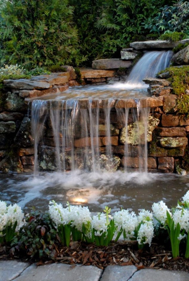 lush backyard waterfall 634x944 15 Exclusive Backyard Waterfall Fountain You Would Like to See Again