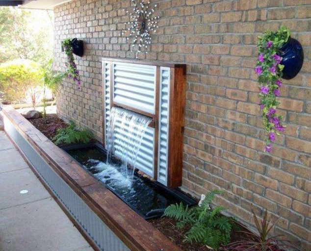 wall water feature for beautiful gardens 634x512 15 Exclusive Backyard Waterfall Fountain You Would Like to See Again