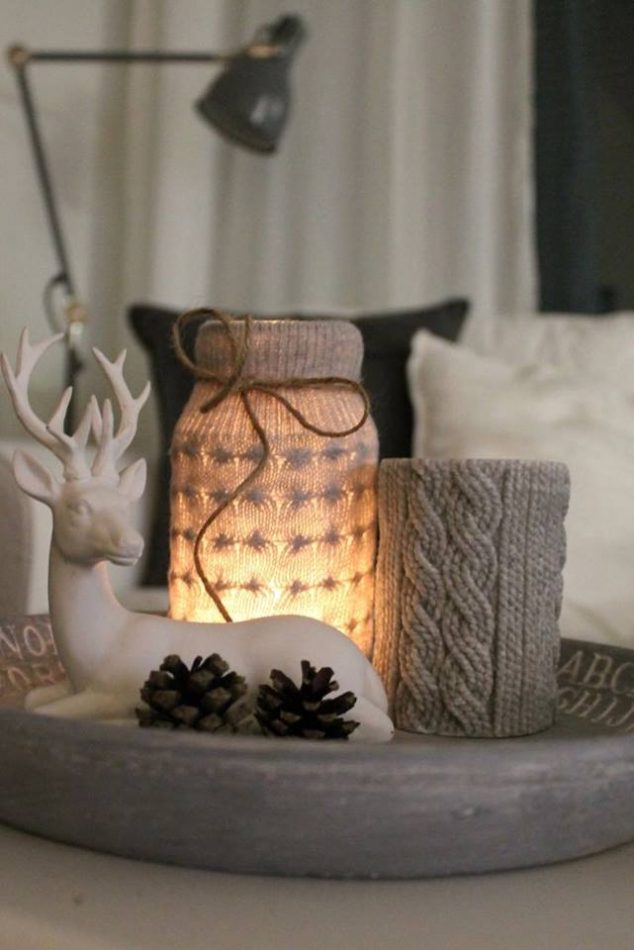 14 DIY Unforgettable Winter Candle Holders That Brings Happiness In The House zimowe dekoracje 634x950 14 DIY Unforgettable Winter Candle Holders That Brings Happiness In The House