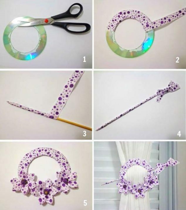 12346481 735141486591082 8431001892645361867 n 634x717 Reuse the Old CDs To Make Curtain Knot In Creative Way