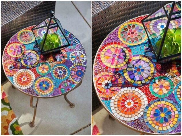 15 DIY Ideas About Mosaic Decor that Put a Spin on What Modern Means 13 cheerful rainbow decor ideas for your homes outdoor 1 634x474 15 DIY Ideas About Mosaic Decor that Put a Spin on What Modern Means