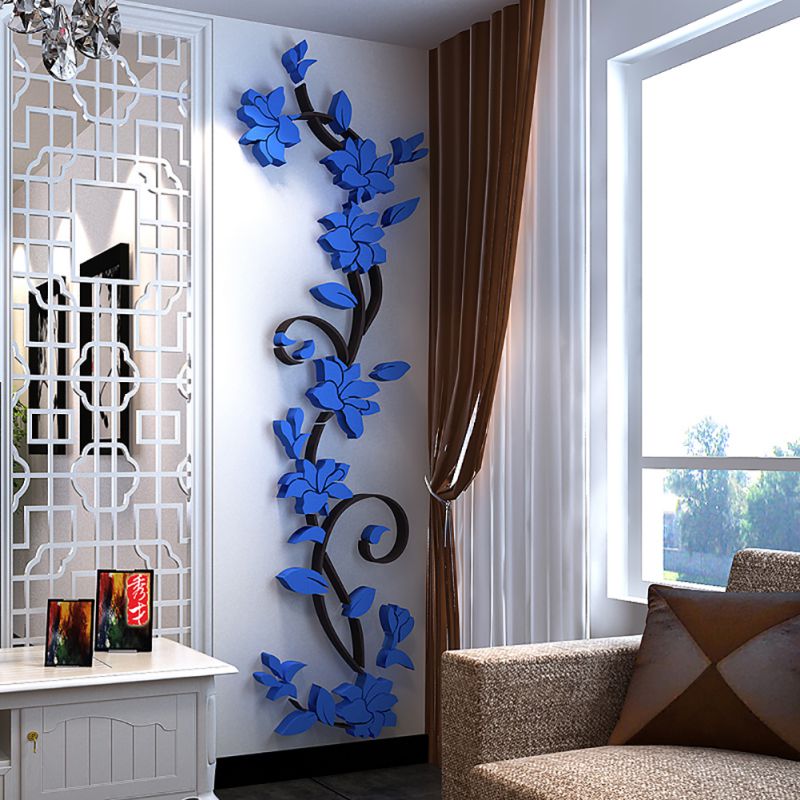 3D Kristal Stiker  Dinding Kamar  Tidur Dekorasi Rumah 