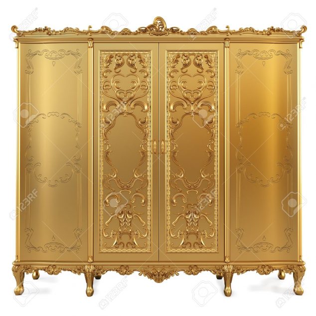 8828621 golden classic locker isolated on white Stock Photo furniture 634x634 15 Luxury Golden Furniture Ideas To Make Your Day