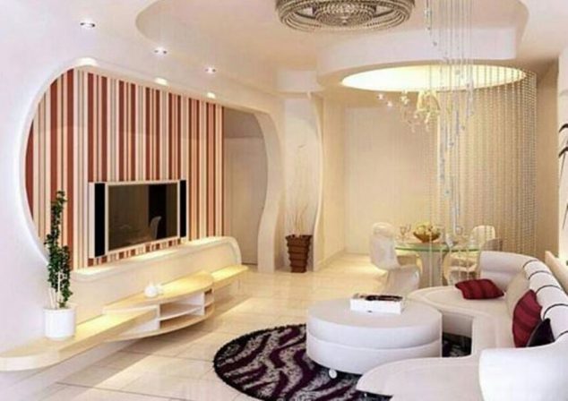 15 of The Most Lovely Drywall TV Units That You Will Adore Beyaz Oturma OdasC4B1 TasarC4B1mC4B1 634x448 15 of The Most Lovely Drywall TV Units That You Will Adore