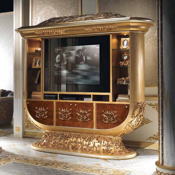 European Style Luxury Imperial Wood Carved Champagne Gold font b TV b font Cabinet font b 15 Luxury Golden Furniture Ideas To Make Your Day