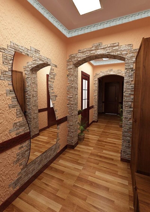 Foto 28 Dizajn dlinnogo koridora v kvartire 634x896 15 Artistic Stacked Stone Wall to Catch Your Attention