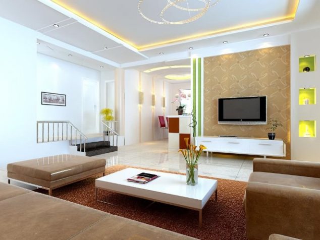 15 of The Most Lovely Drywall TV Units That You Will Adore Led LambalC4B1 Salon Asma Tavan Modelleri 634x476 15 of The Most Lovely Drywall TV Units That You Will Adore