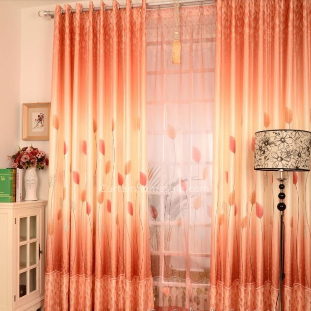Orange Color Leaf Image Different Style of Curtains CHS4977 4 634x634 16 Marvelous Curtains That Spell Luxury in Living Room