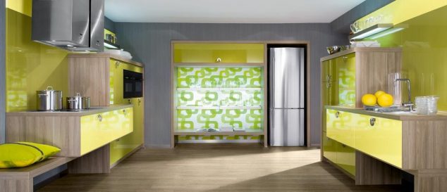 15 Elegant Minimalist Kitchen Design That Are Too Good to be Real Yellow kitchen with wooden furniture accents 634x273 15 Elegant Minimalist Kitchen Design That Are Too Good to be Real