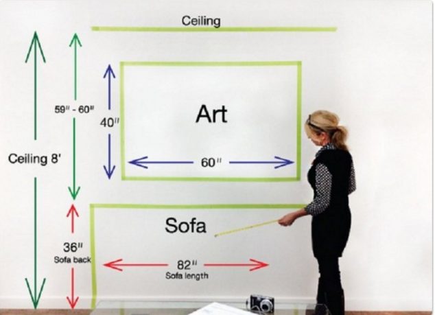 Useful Rules, Tips and Ideas About how High to Hang Pictures accrocher photo5 634x459 Useful Rules, Tips and Ideas About how High to Hang Pictures