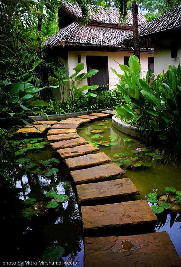 The Beauty of 15 Stone Pathways in Garden backyard pond water garden The Beauty of 15 Stone Pathways in Garden