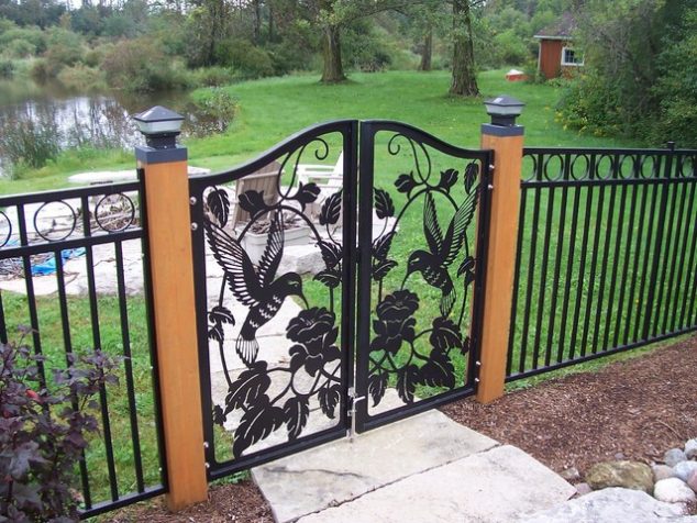 cool metal fence gate designs 12 custom metal gates eclectic home fencing and gates 634x476 15 Decorative Metal Gate Design for Amazing First Impression