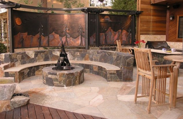 17 of The Most Amazing Seating Area Around the Fire pit EVER custom fire pit michelle derviss landscape design 3719 634x414 17 of The Most Amazing Seating Area Around the Fire pit EVER