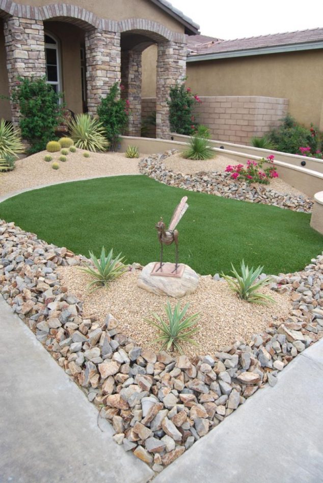 15 Wonderful Garden Design to Delight You desert landscaping ideas for front yard dark brown hardwood floors double sinks for bathrooms 634x946 15 Wonderful Garden Design to Delight You