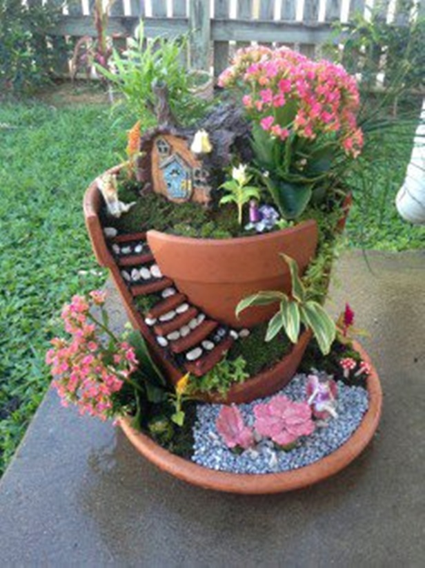 fabartdiy DIY Broken Pots Miniature Fairy Garden Tutorial 7 BUILD IT, dont buy it: DIY Broken Pot Fairy Garden