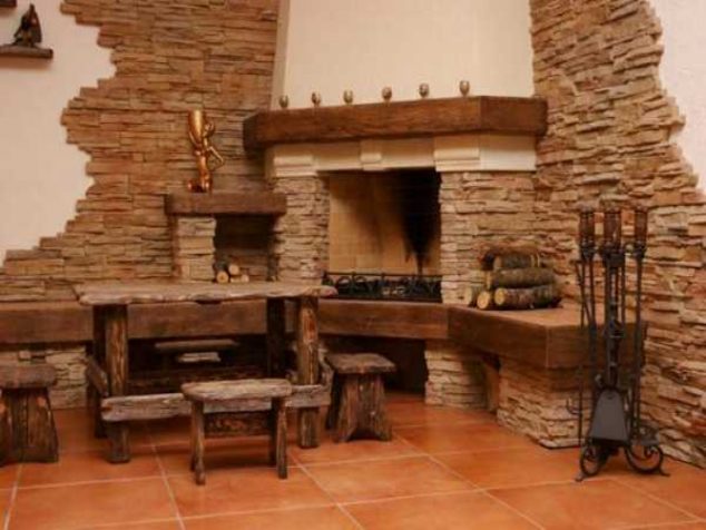 fireplace designs stone accent wall stone fireplace decor 4912202d73d86242 634x476 15 Artistic Stacked Stone Wall to Catch Your Attention