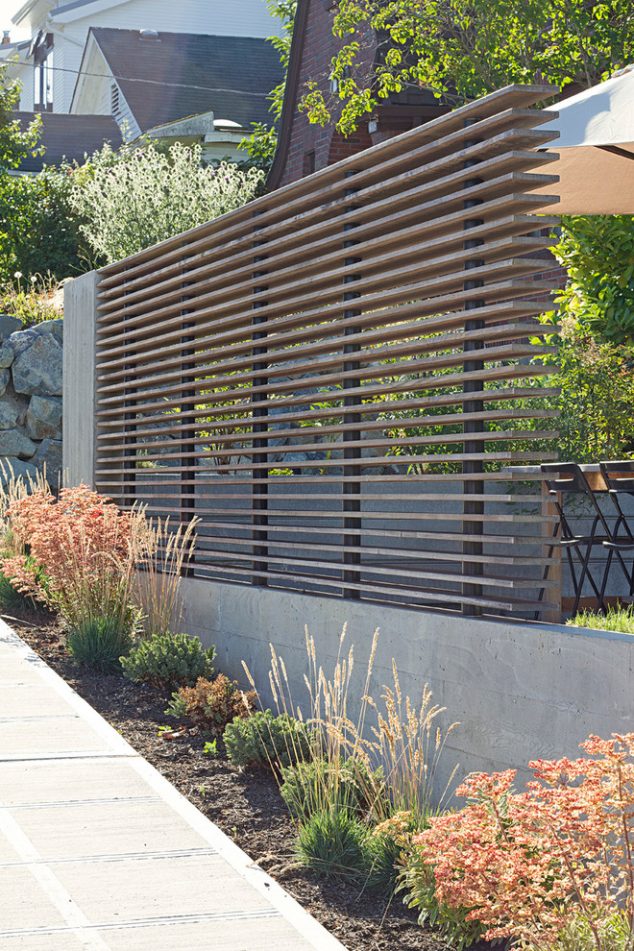 15 Privacy Gate Design That Are Totally Awesome semi privacy fence Exterior Contemporary with none 634x951 15 Privacy Gate Design That Are Totally Awesome