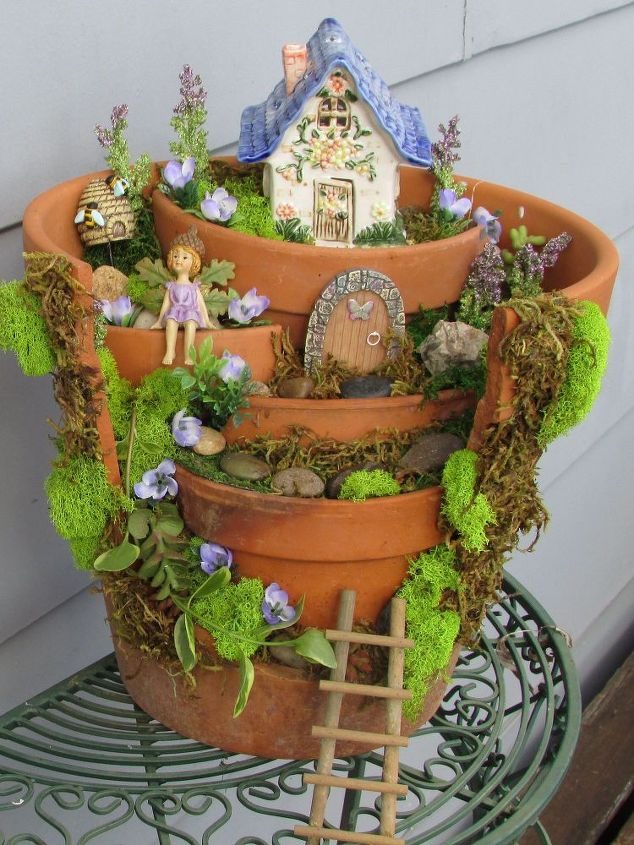 the best diy garden ideas and outdoor yard projects 26 634x845 BUILD IT, dont buy it: DIY Broken Pot Fairy Garden