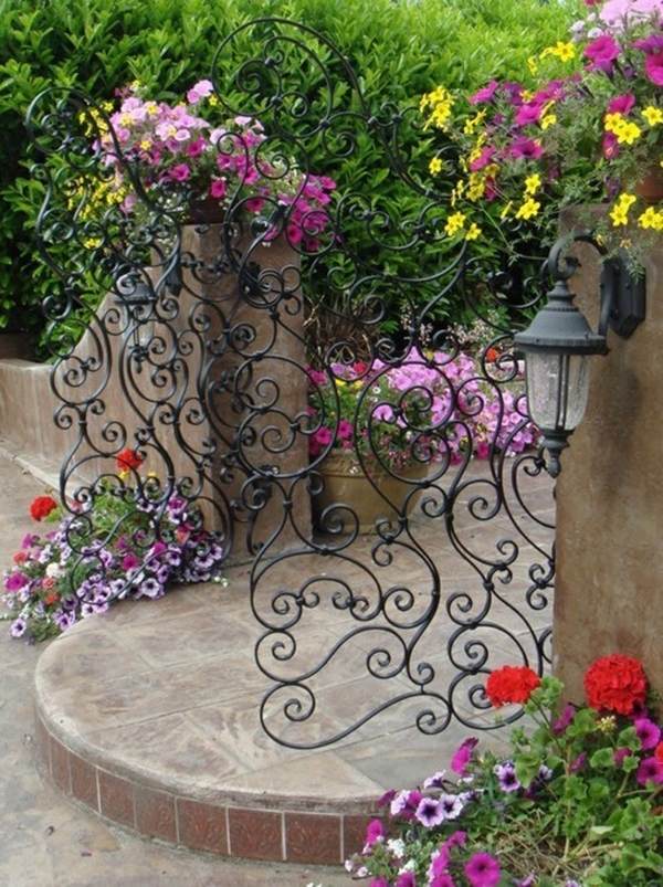15 Decorative Metal Gate Design for Amazing First Impression unique metal garden gates wrought iron garden gate beautiful design ornaments 15 Decorative Metal Gate Design for Amazing First Impression